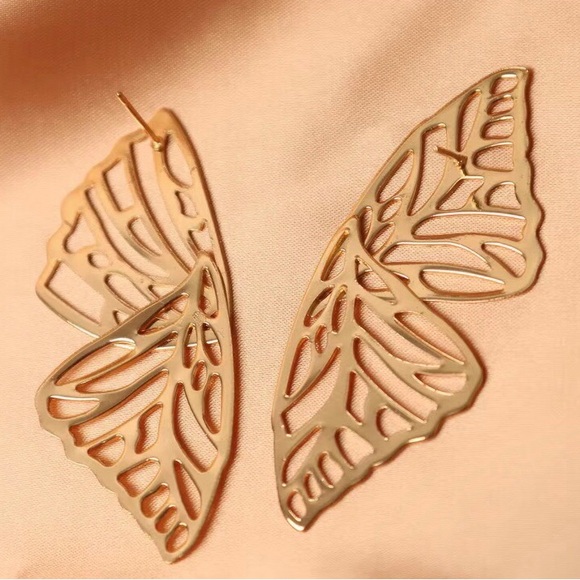 Zara Gold Butterfly Earrings - Picture 5 of 7